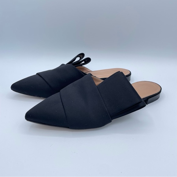 Lewit Italian Satin Side Bow Filippo Mules 38 1/2 Black - Picture 4 of 15